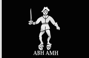 Drapeau Pirate Bartholomew Roberts ABH AMH