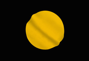 Drapeau noir avec rond jaune