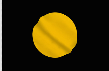 Drapeau noir avec rond jaune