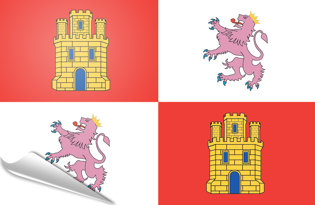 Drapeau adhésif Castille et Leon