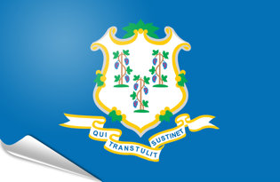 Drapeau adhésif Connecticut