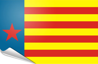 Drapeau adhésif Estelada valenciana roja