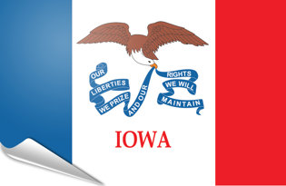 Drapeau adhésif Iowa