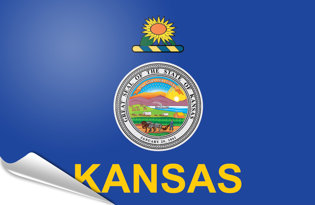 Drapeau adhésif Kansas