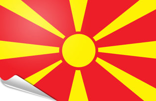 Drapeau adhésif Macedoine du Nord