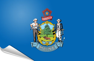 Drapeau adhésif Maine