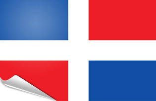 Drapeau adhésif République Dominicaine