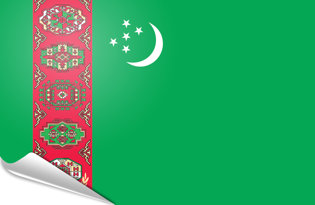 Drapeau adhésif Turkmenistan