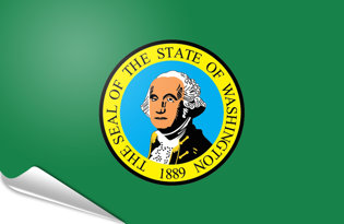 Drapeau adhésif Washington