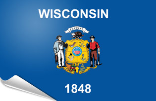 Drapeau adhésif Wisconsin