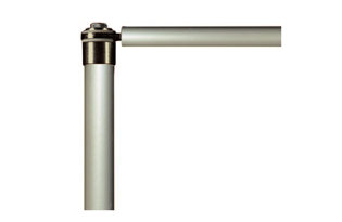 Hampe pour drapeau en aluminium anodisé avec bras pliant - diamètre 32 mm