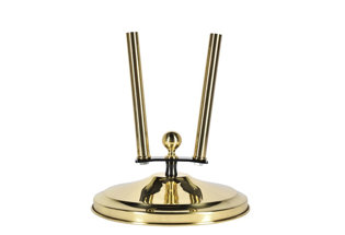 Base d'intérieur en laiton doré pour 2 hampes