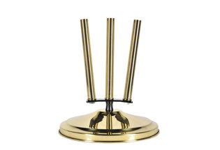 Base d'intérieur en laiton doré pour 3 hampes