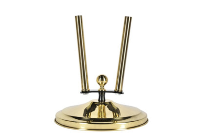 Base d'intérieur en laiton doré pour 2 hampes