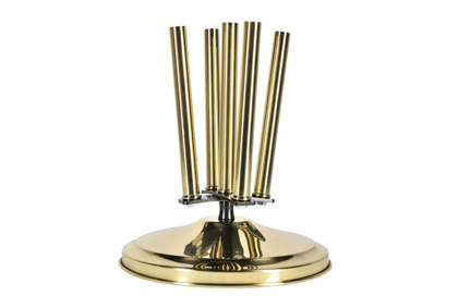 Base d'intérieur en laiton doré pour 5 hampes