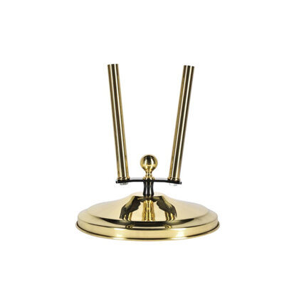 Base d'intérieur en laiton doré pour 2 hampes