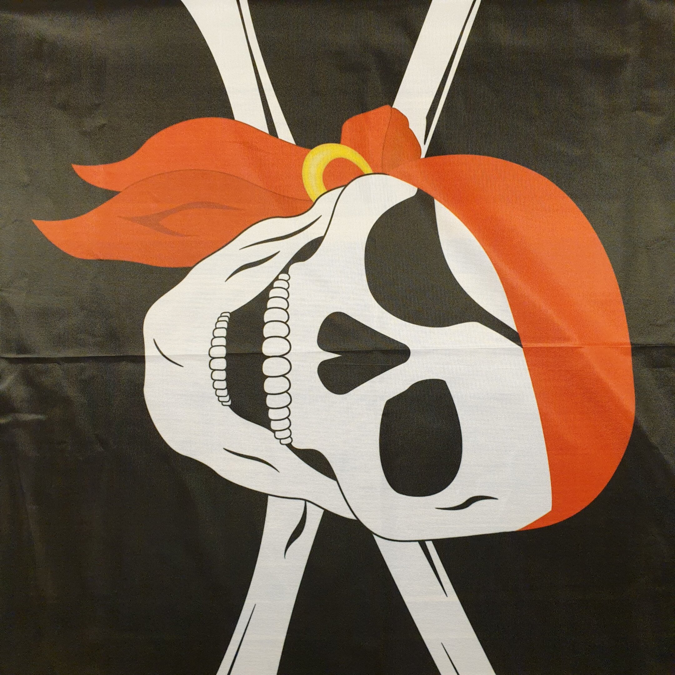 Drapeau Pirate Bandana Rouge 60x90 Cm – Tissu Polyester, Résistant Aux Intempéries, Avec œillets Métalliques