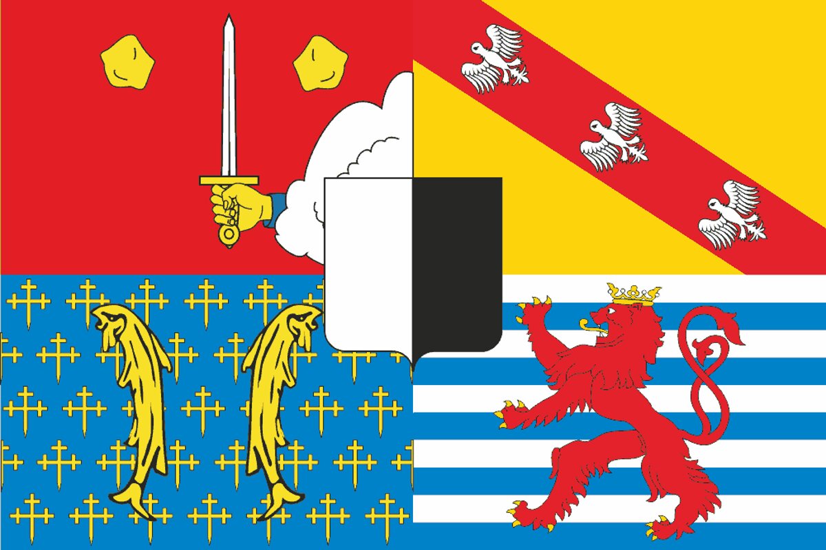 Drapeau De Table Moselle 21x14 Cm - Petit Drapeau Départemental Avec Socle, 100% Polyester, Décoration Bureau Ou Intérieur