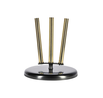 Base noire lux d'intérieur pour 3 hampes