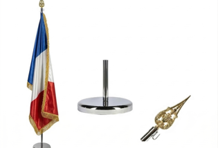 Kit éco pour intérieur à 1 hampe avec drapeau en satin
