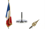 kit éco 1 hampe + drapeau national avec frange dorée